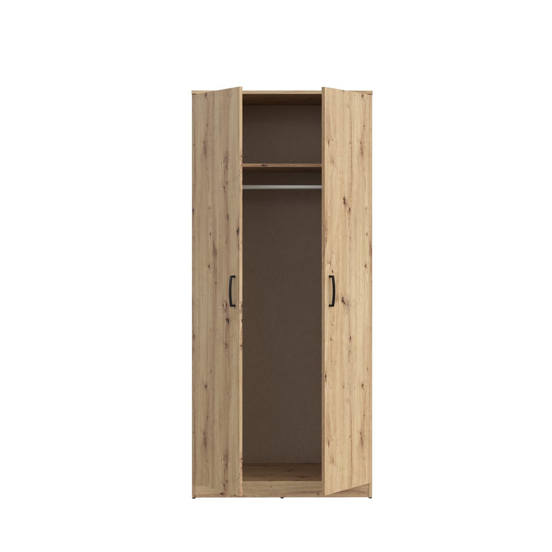 Niko Hinged Door Wardrobe 82cm in Oak Artisan, image 5
