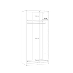 Niko Hinged Door Wardrobe 82cm in Oak Artisan, image 7