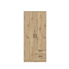 Niko Hinged Door Wardrobe 82cm [Drawers] in Oak Artisan, image 4