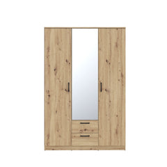 Niko Hinged Door Wardrobe 123cm in Oak Artisan, image 4