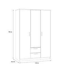 Niko Hinged Door Wardrobe 123cm in Oak Artisan, image 6