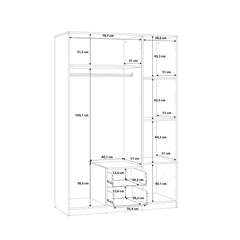 Niko Hinged Door Wardrobe 123cm in Oak Artisan, image 7