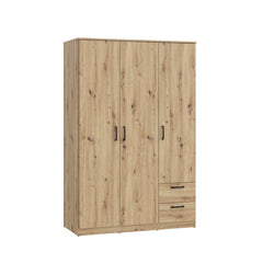 Niko Hinged Door Wardrobe 123cm in Oak Artisan, image 2