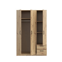 Niko Hinged Door Wardrobe 123cm in Oak Artisan, image 5