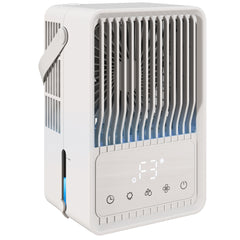 HOMCOM Portable Air Conditioner, 4-in-1 Mini Air Cooler with 3 Wind Speed, 2 Mist Mode, 7 Colour RGB Light, White