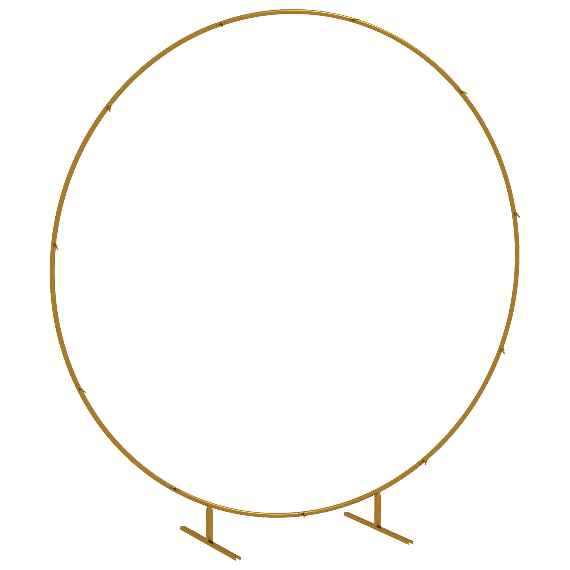Outsunny 222cm Gold Tone Backdrop Stand, Round Metal Wedding Arch for Birthday Party, Bridal Shower, Graduation, Ceremony