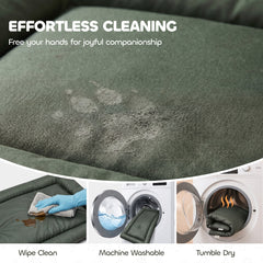 PawHut Waterproof Dog Bed, Foldable Pet Bed with Anti-Slip Bottom, Machine Washable for Small Puppies and Cats, 90 x 60 x 5 cm