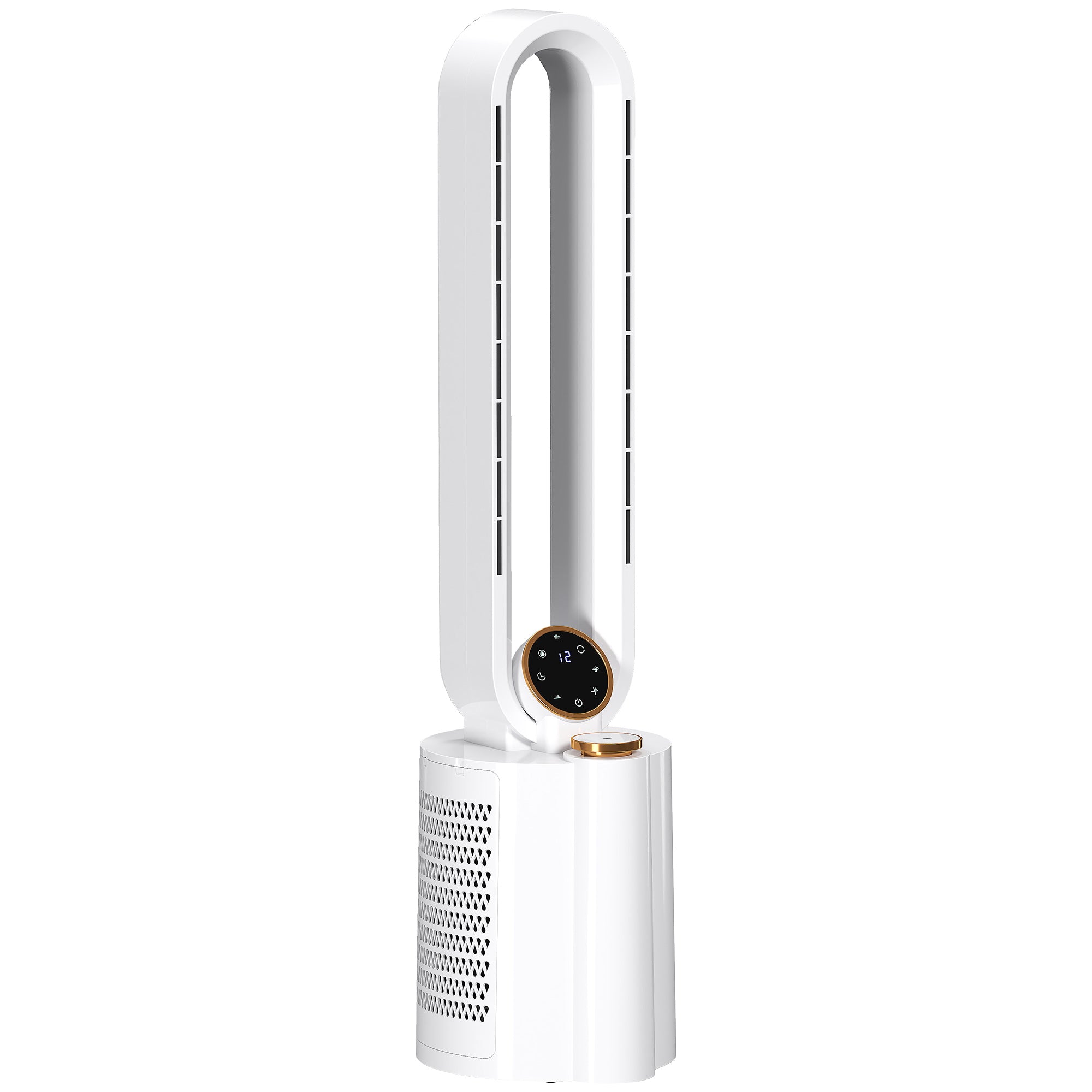 HOMCOM Multi-Mode Bladeless Tower Fan and Humidifier - White