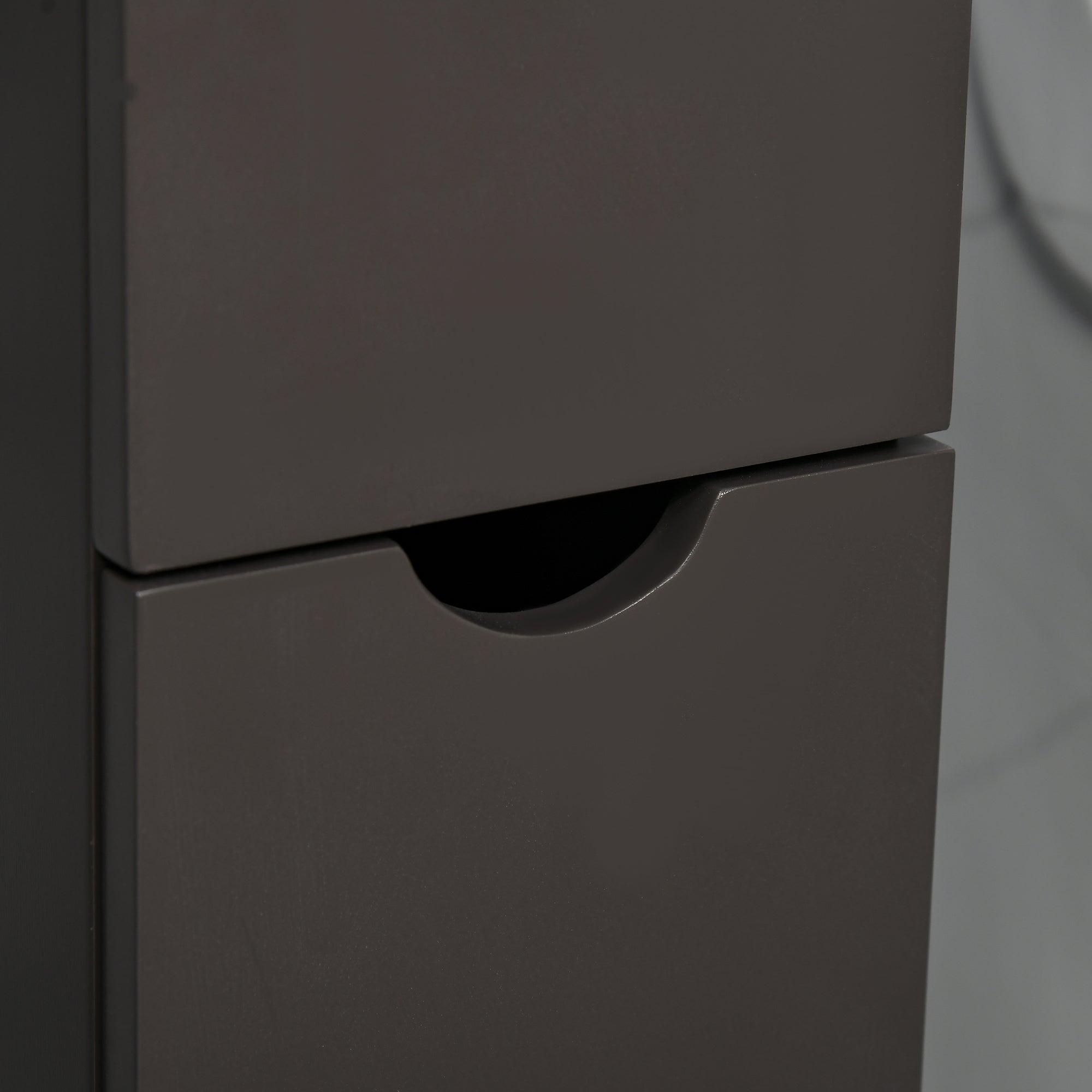 HOMCOM Tall Bathroom Cabinet, Freestanding Bathroom Storage Cabinet with 2-Tier Shelf and Drawers, Narrow Cupboard Storage Unit, Brown