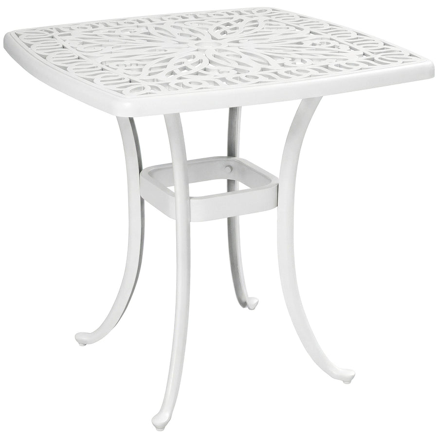 Outsunny Outdoor Garden Table with 38mm Dia. Umbrella Hole, Cast Aluminium Patio End Table with Anti-slip Foot Pads for Garden