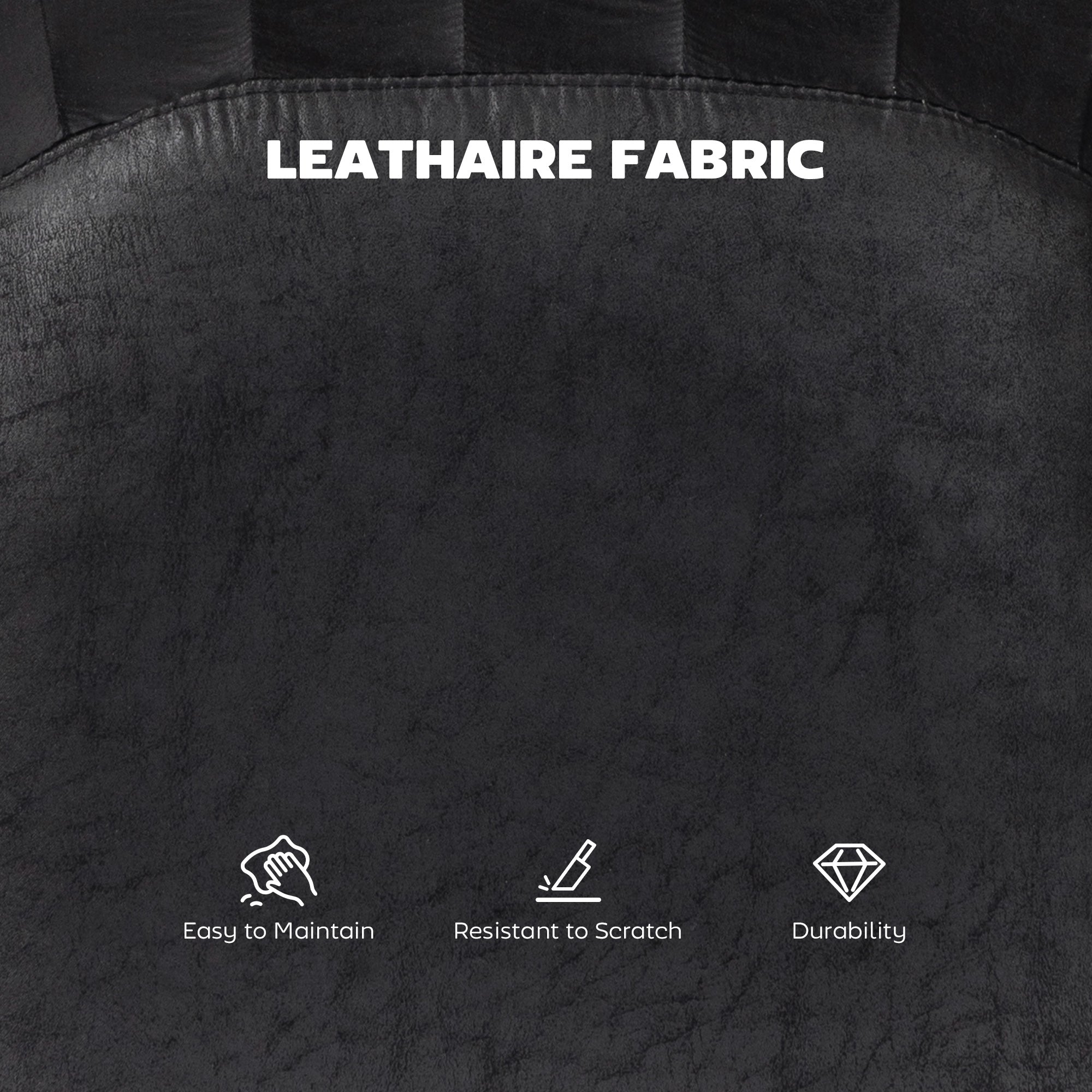 HOMCOM Set of 2 Leathaire Tub Bar Stools - Black