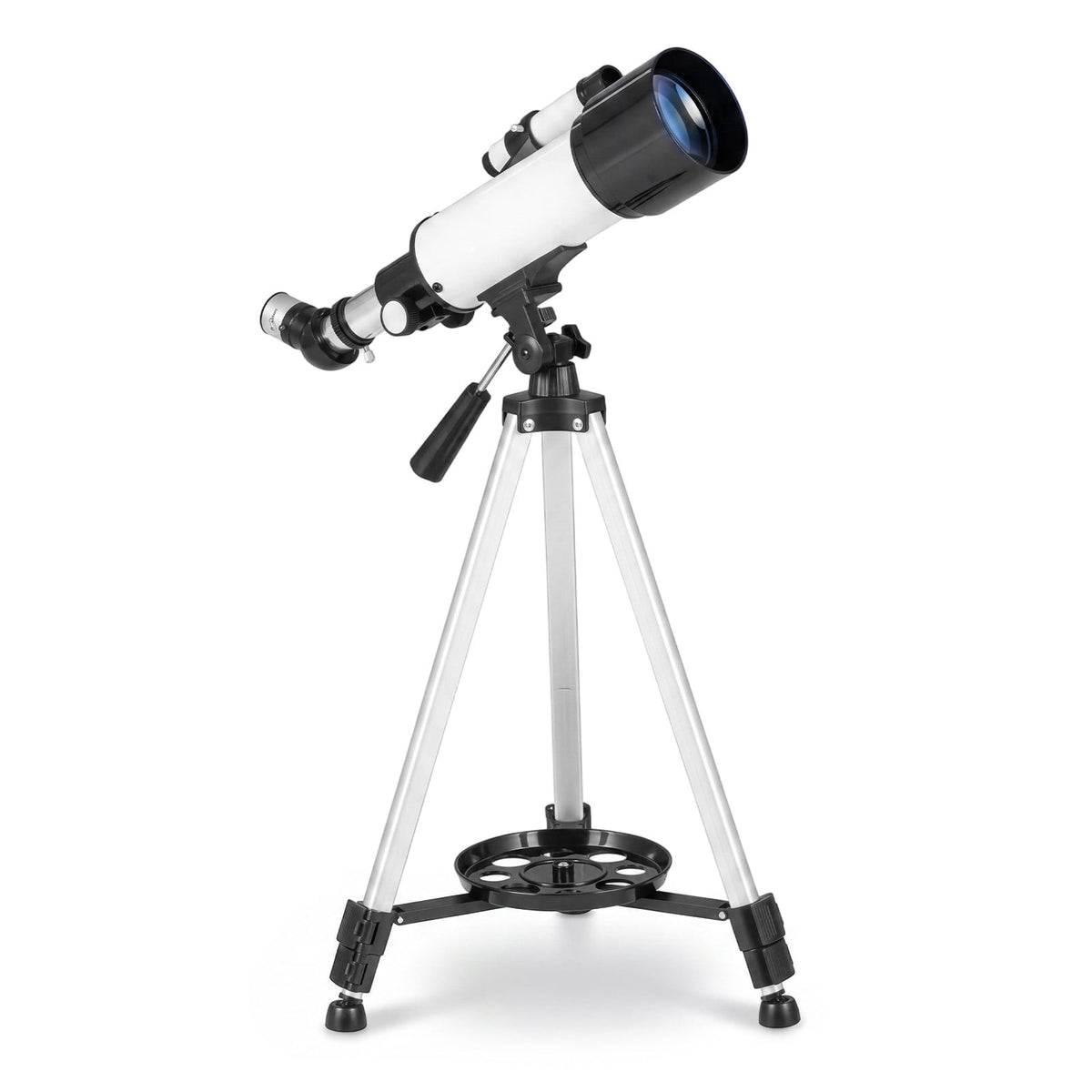 70 mm Refractor Telescope with 2 Eyepieces Adjustable Tripod Phone Mount and Carry Bag-White