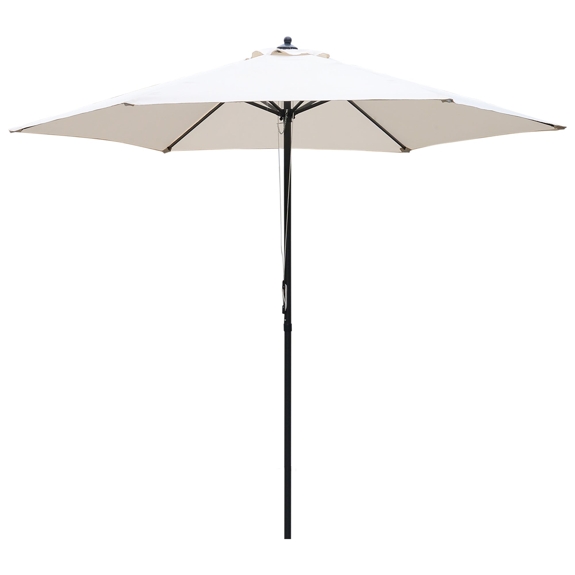 Outsunny 2.8m Garden Parasol Umbrella, Round Outdoor Market Table Umbrella Sun Shade Canopy, Off-White