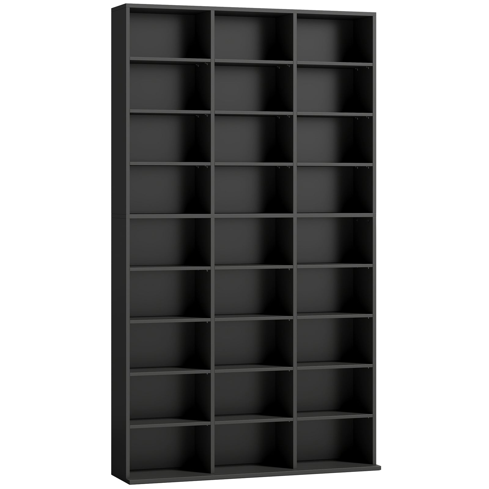 HOMCOM 835 CD/500 DVD Storage Unit, Blu-ray Media Storage Shelf with 27 Compartments and 21 Adjustable Shelves, Black
