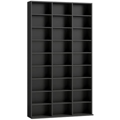 HOMCOM 835 CD/500 DVD Storage Unit, Blu-ray Media Storage Shelf with 27 Compartments and 21 Adjustable Shelves, Black
