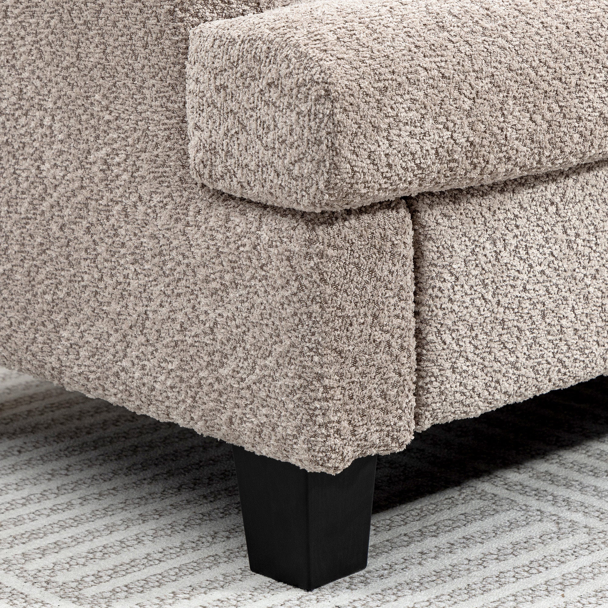 HOMCOM Two-Seater Chenille Sofa - Light Brown