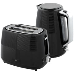 HOMCOM Kettle and Toaster Set, 1.7L 3000W Fast Boil Kettle & 2 Slice Toaster Kitchen Set with 7 Level Browning Controls, Defrost, Reheat, Boil-dry Protection, Black