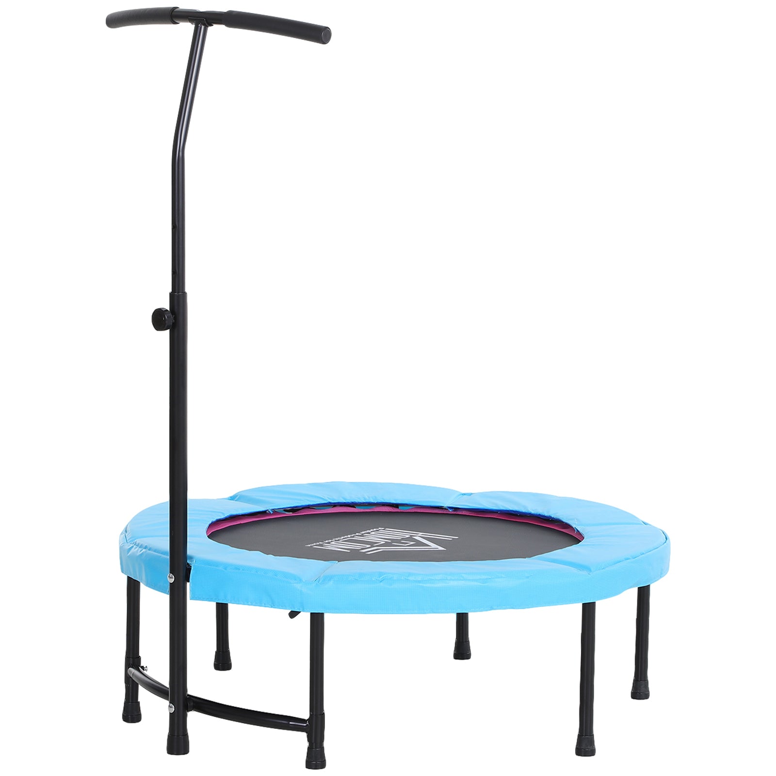 HOMCOM 40" Fitness Trampoline with Adjustable Handle, Rebounder Trampoline, Mini Jumper for Indoor Exercise Workout, Blue