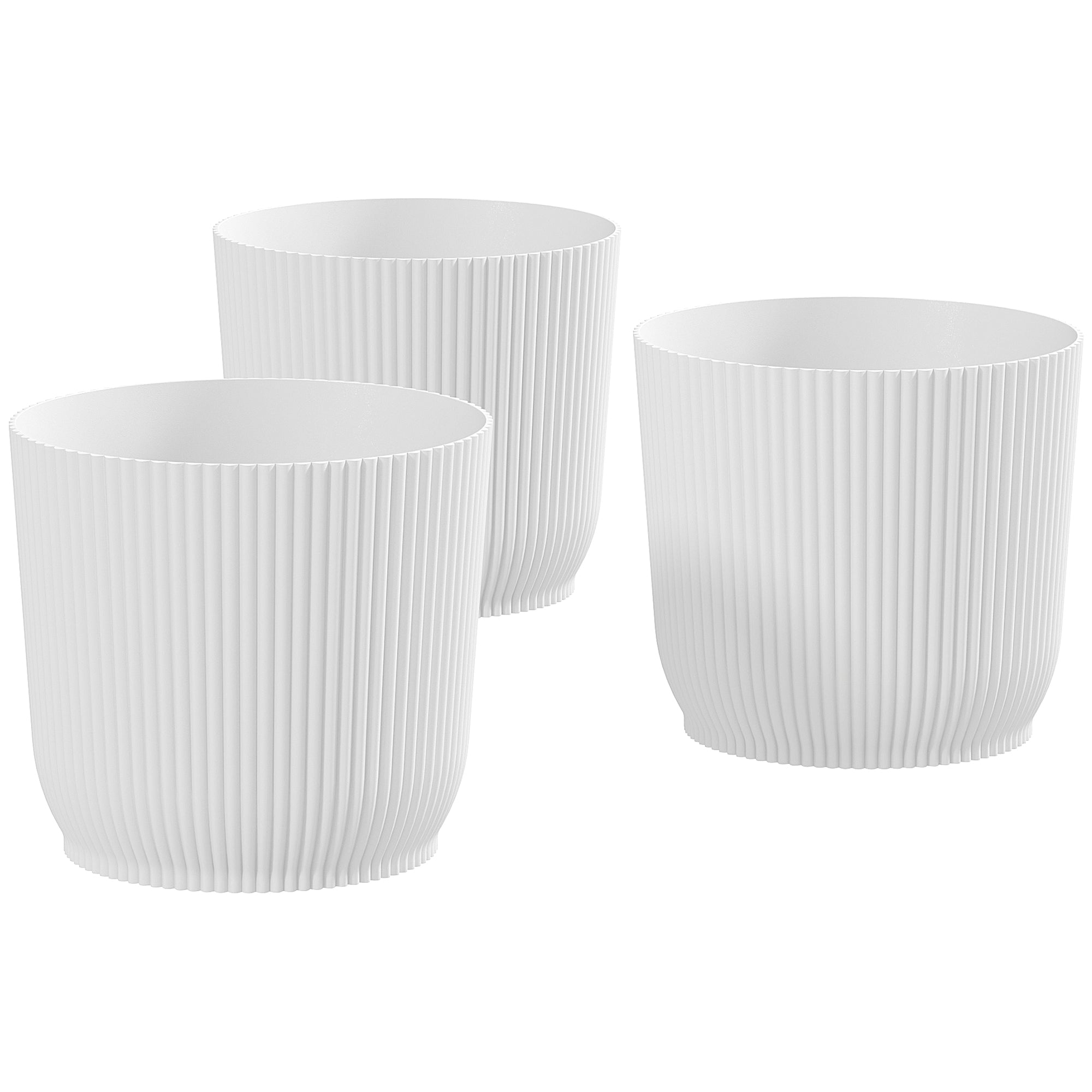 Outsunny Set of Three √ê¬§22cm Planters - White