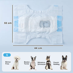 PawHut Disposable Dog Diapers Female for S Dogs Incontinence or Excitable Urination and Training 48 Count