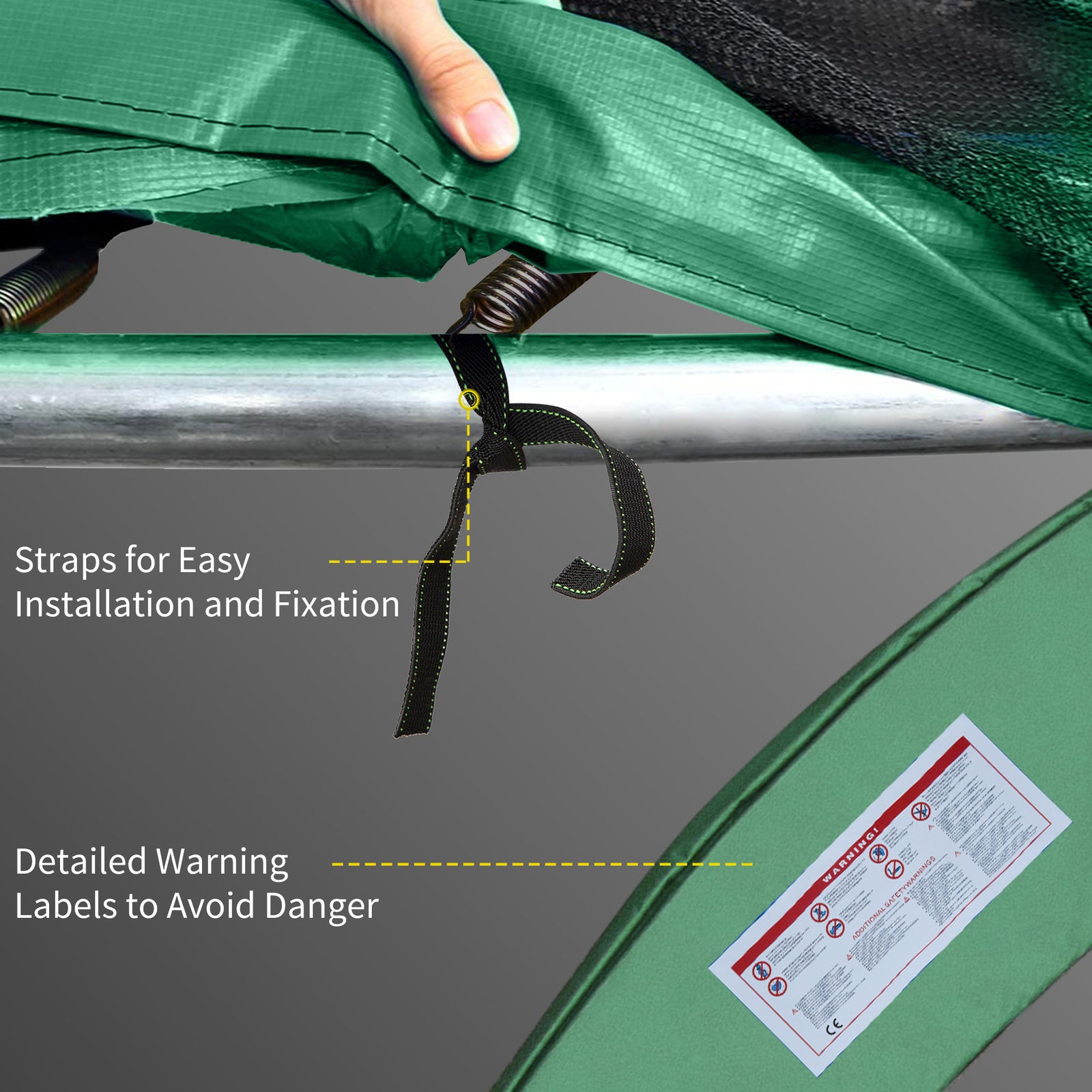 HOMCOM Trampoline Safety Pad, 8 ft-Green