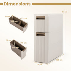 Narrow Storage Cabinet with 2/3/4 Drawers and Wheels-2 Drawers