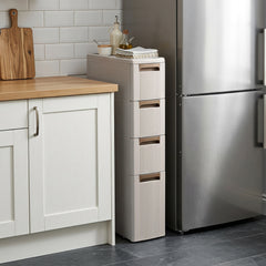 Narrow Storage Cabinet with 2/3/4 Drawers and Wheels-4 Drawers