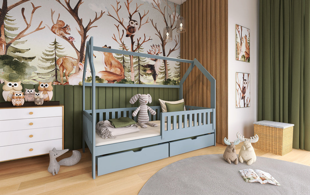 Wooden Single Bed Natan With Storage