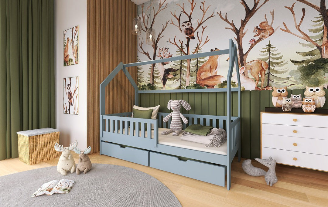 Wooden Single Bed Natan With Storage