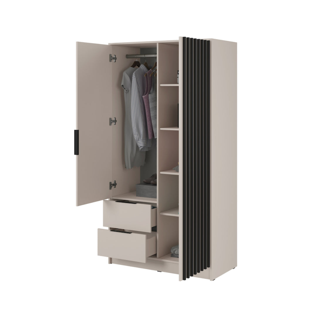Nelly Hinged Door Wardrobe 105cm [Mirror]