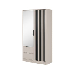 Nelly Hinged Door Wardrobe 105cm [Mirror] - product image 2