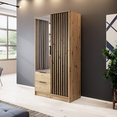 Nelly Hinged Door Wardrobe 105cm [Mirror] - product image 4