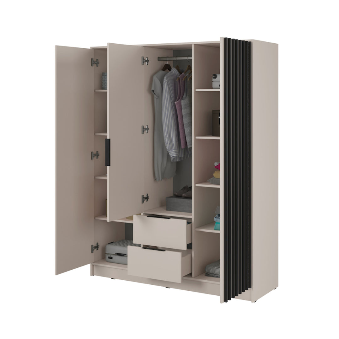 Nelly Hinged Door Wardrobe 155cm [Mirror]