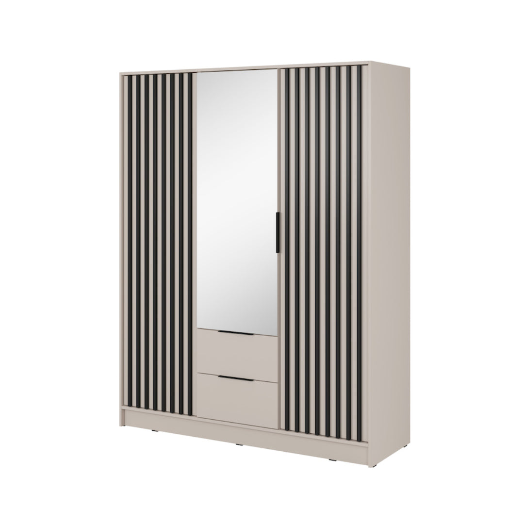 Nelly Hinged Door Wardrobe 155cm [Mirror]