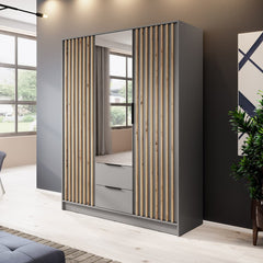 Nelly Hinged Door Wardrobe 155cm [Mirror] - product image 10