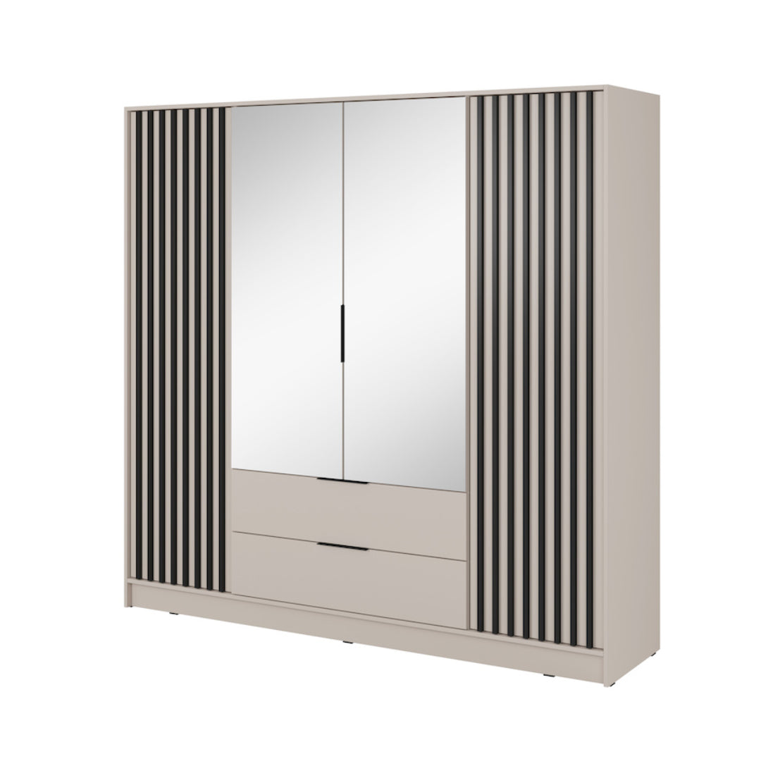Nelly Hinged Door Wardrobe 206cm [Mirror]