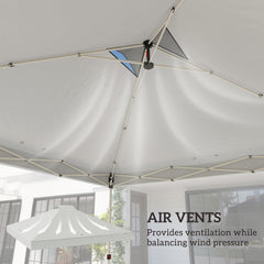 Outsunny Gazebo Roof Replacement UV50+ Waterproof Pop Up Canopy Cover with 8 Drainage Holes 3 x 3 m White