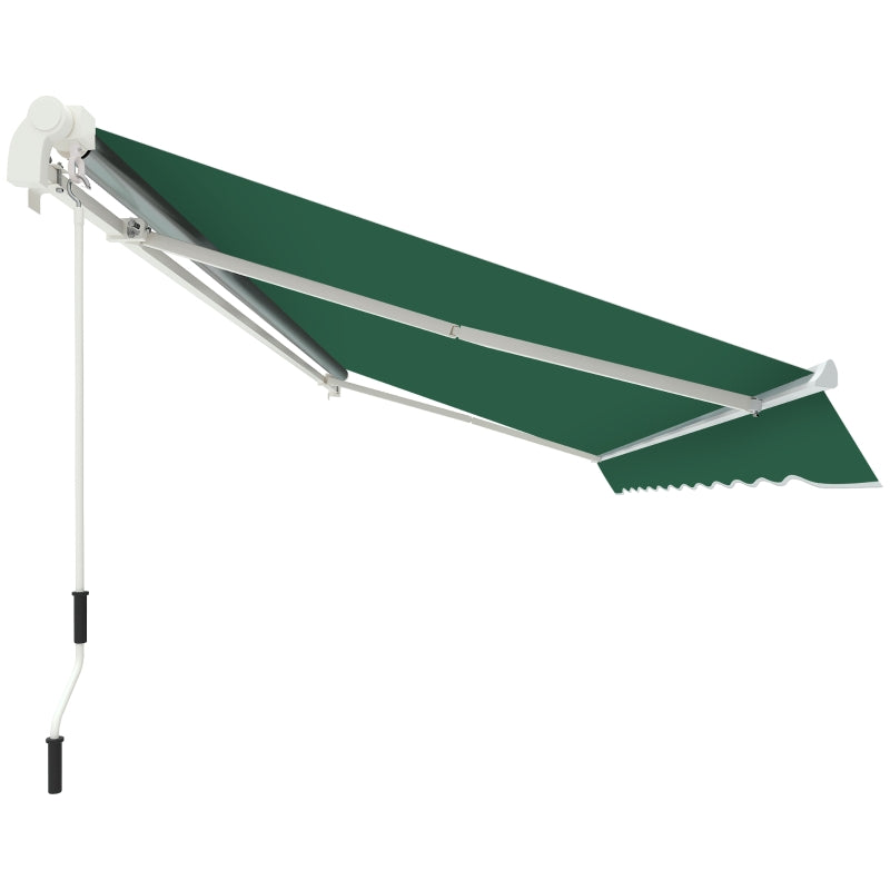 4x3m Retractable Manual Awning - Wine Red/Green