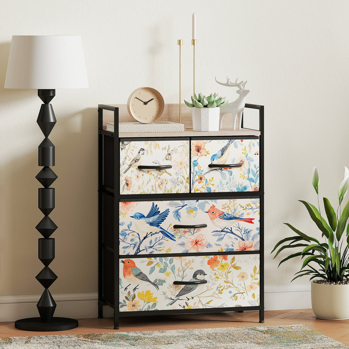 HOMCOM 4-Drawer Chest of Drawers - White
