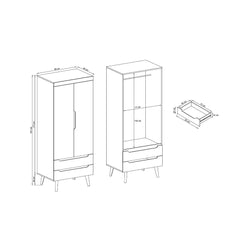 Nordi Hinged Wardrobe 80cm - product image 4