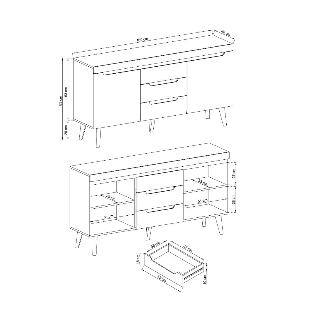 Nordi Large Sideboard Cabinet 160cm