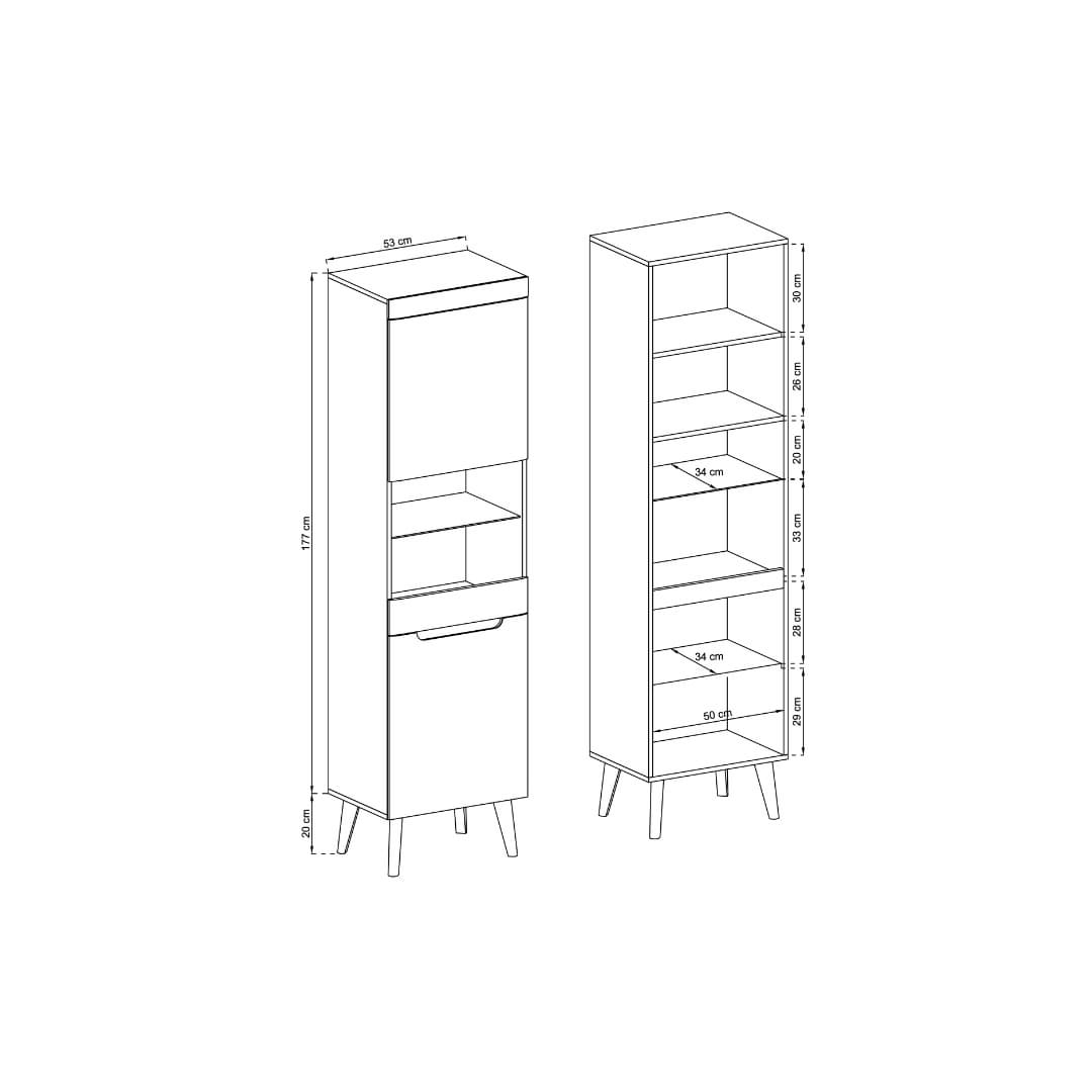 Nordi Tall Display Cabinet 53cm - product image 4