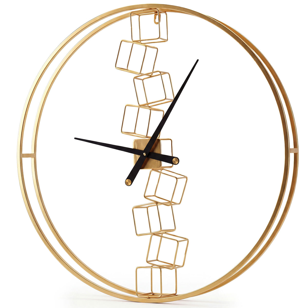 Nordic Style Large Wall Clock Battery-Operated for Living Room Bedroom-Yellow