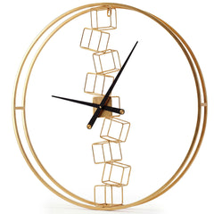 Nordic Style Large Wall Clock Battery-Operated for Living Room Bedroom-Yellow