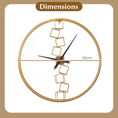 Nordic Style Large Wall Clock Battery-Operated for Living Room Bedroom-Yellow