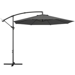 Outsunny 3 m Overhanging Cantilever Parasol, with Cross Base - Grey