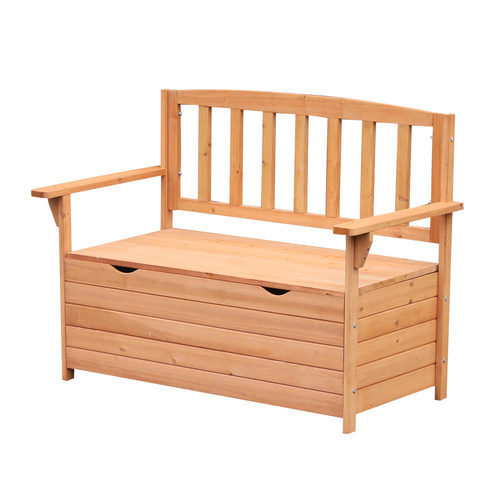 Outsunny Two-Seater Garden Storage Bench - Natural