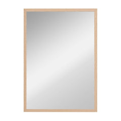 HOMCOM Wall Bathroom Mirror, 70 x 50 cm Wall-Mounted Mirror for Living Room, Bedroom, Hallway, Natural Wood