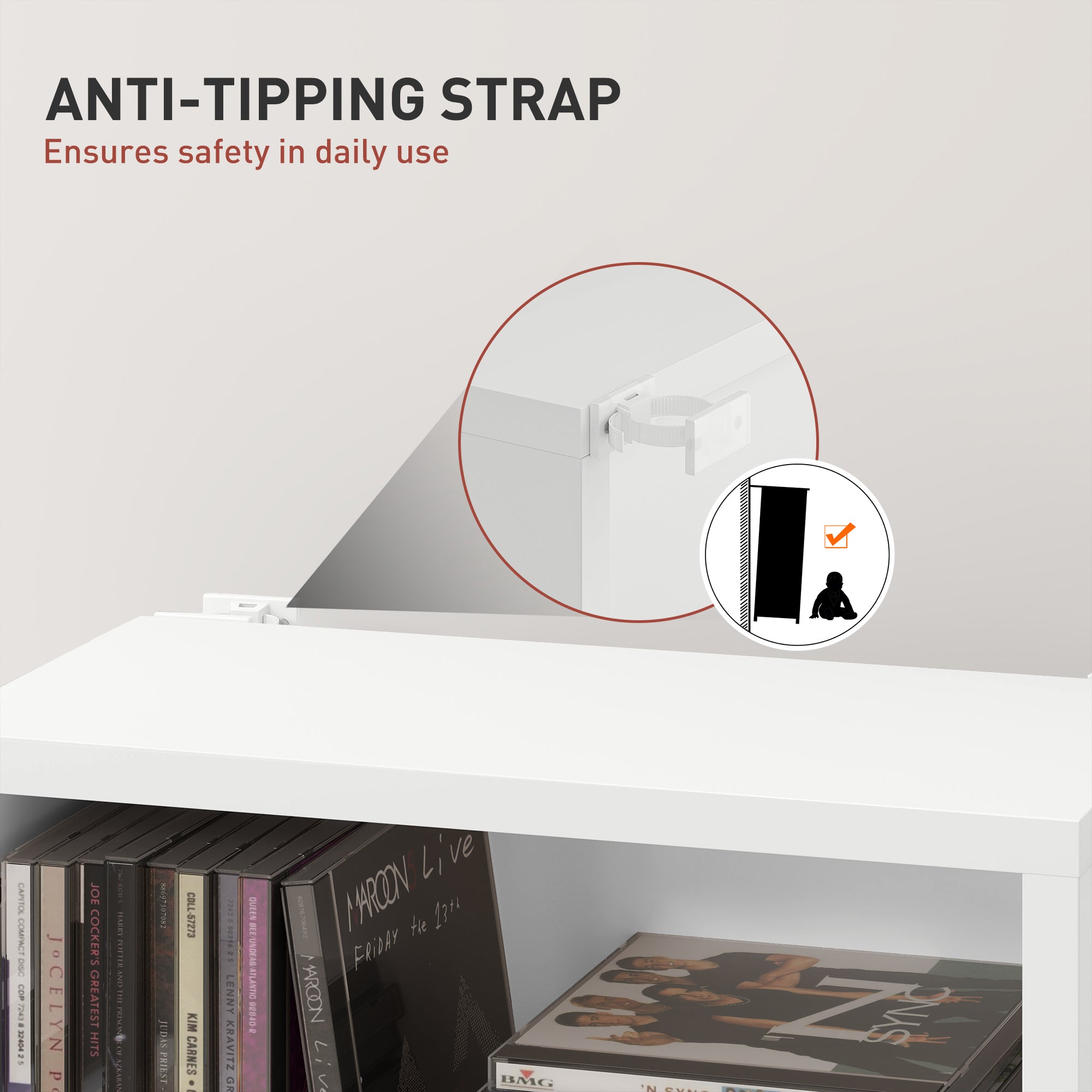 HOMCOM 260 Narrow CD Storage Unit - White