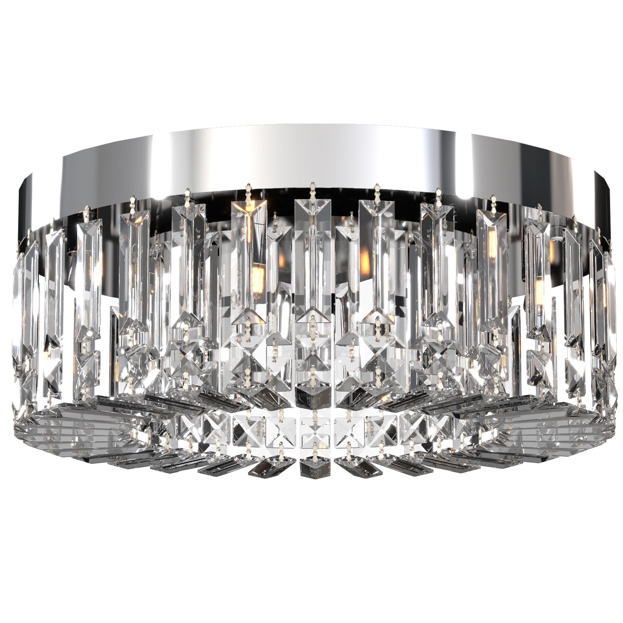HOMCOM Crystal Chandeliers with 160 Crystal Pendants, 6-Light Ceiling Light for Living Room, Bedroom Dining Room, Silver Tone